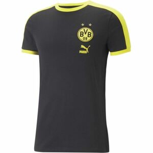 Puma BVB FTBLHERITAGE T7 TEE Férfi póló, fekete, méret