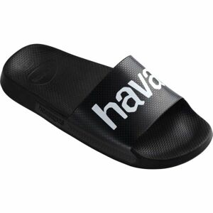 HAVAIANAS SLIDE CLASSIC LOGO MANIA Uniszex papucs, fekete, veľkosť 47/48