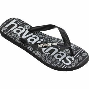 HAVAIANAS TOP LOGO MANIA FASHION Uniszex flip-flop papucs, fekete, méret 47/48