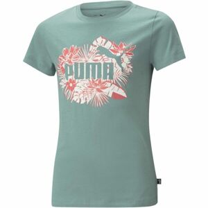 Puma ESS+ FLOWER POWER TEE G ADRIATIC Lány póló, zöld, méret 128