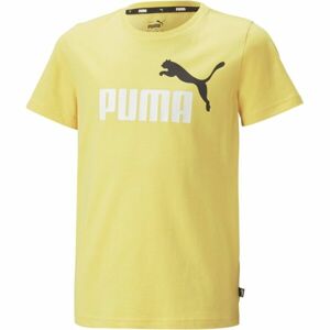 Puma ESS + 2 COL LOGO TEE Fiú póló, sárga, veľkosť 140