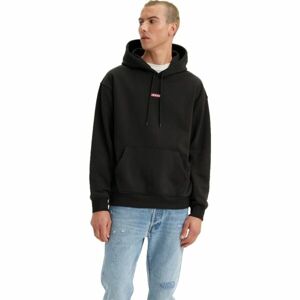 Levi's RELAXED BABY TAB HOODIE Férfi pulóver, fekete, méret M