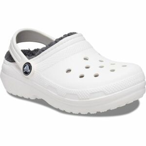 Crocs CLASSIC LINED CLOG K Uniszex gyerek belebújós cipő, fehér, méret 29/30