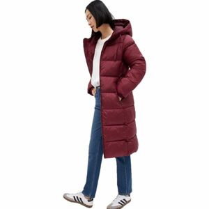 GAP MAXI LOGO Női steppelt kabát, bordó, veľkosť S