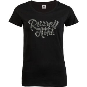 Russell Athletic STUDDED CREWNECK TEE SHIRT Női póló, fekete, veľkosť L