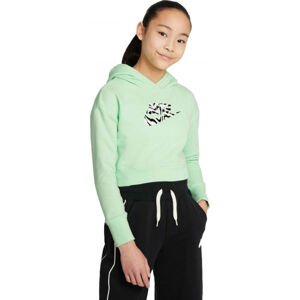 Nike NSW CROP HOODIE FILL Lány pulóver, világoszöld, veľkosť XL