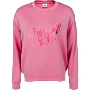 Russell Athletic PRINTED CREWNECK SWEATSHIRT Női pulóver, rózsaszín, veľkosť S