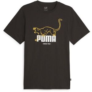 Puma GRAPHICS ANIMAL TEE Férfi póló, fekete, veľkosť M