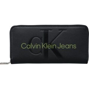 Calvin Klein SCULPTED MONO ZIP AROUND MONO Női pénztárca, fekete, veľkosť os