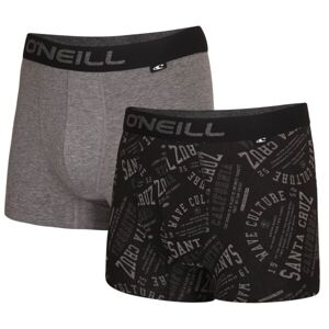 O'Neill BOXER ROUND LOGO&PLAIN 2-PACK Férfi boxeralsó, sötétszürke, méret