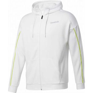 Reebok TRAINING ESSENTIALS PIPING FZ HOODIE Férfi pulóver, fehér, méret