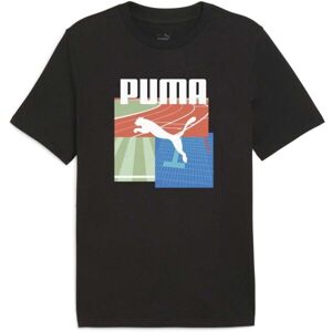 Puma GRAPHIC SUMMER SPORTS TEE Férfi póló, fekete, méret