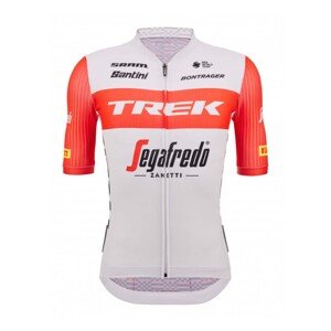 SANTINI Rövid ujjú kerékpáros mez - TREK SEGAFREDO 2022 ORIGINAL - piros/fehér