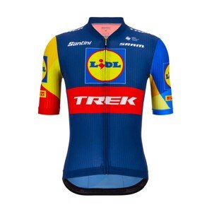 SANTINI Rövid ujjú kerékpáros mez - LIDL TREK 2024 TEAM ORIGINAL - piros/sárga/kék