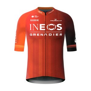 GOBIK Rövid ujjú kerékpáros mez - REACTIVE INEOS GRENADIERS 2024 - piros/narancssárga