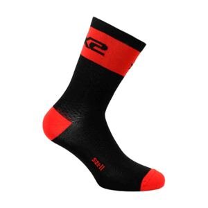 SIX2 Klasszikus kerékpáros zokni - SHORT LOGO - fekete/piros