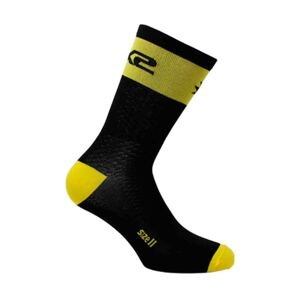 SIX2 Klasszikus kerékpáros zokni - SHORT LOGO - sárga/fekete