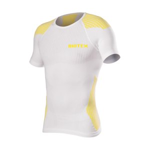 BIOTEX Rövid ujjú kerékpáros póló - BIOFLEX RAGLAN - fehér/sárga