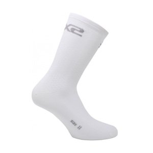 SIX2 Klasszikus kerékpáros zokni - SHORT LOGO - fehér/szürke