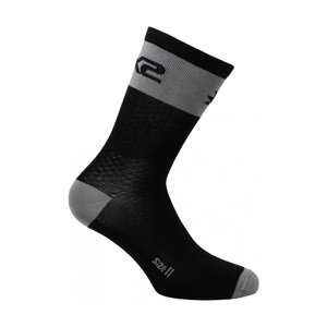 SIX2 Klasszikus kerékpáros zokni - SHORT LOGO - szürke/fekete