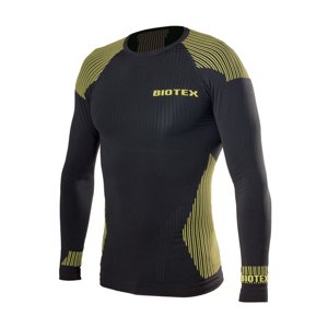 BIOTEX Hosszú ujjú kerékpáros póló - SEAMLESS - sárga/fekete