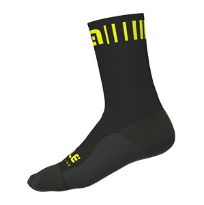 ALÉ Klasszikus kerékpáros zokni - STRADA WINTER 18 - sárga/fekete
