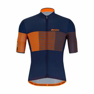 SANTINI Rövid ujjú kerékpáros mez - TONO FRECCIA - narancssárga/kék