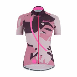 SANTINI Rövid ujjú kerékpáros mez - GIADA MAUI LADY - rózsaszín/színes