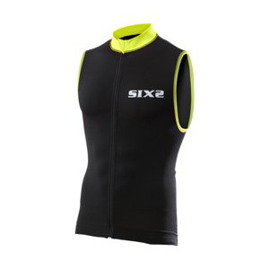 SIX2 Ujjatlan kerékpáros mez - BIKE2 STRIPES - sárga/fekete
