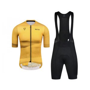 MONTON Rövid kerékpáros mez rövidnadrággal - DESERT - fehér/fekete/sárga