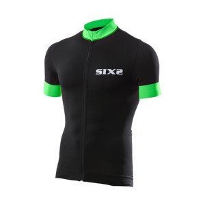 SIX2 Rövid ujjú kerékpáros mez - BIKE3 STRIPES - zöld/fekete