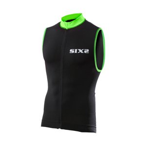 SIX2 Ujjatlan kerékpáros mez - BIKE2 STRIPES - zöld/fekete