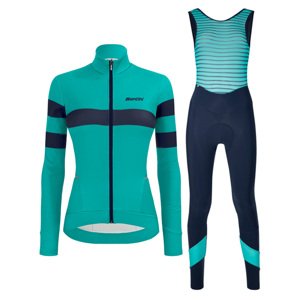 SANTINI Kerékpáros téli szett - CORAL B. LADY WINTER - kék/világoskék