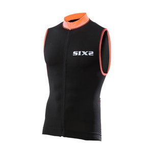 SIX2 Ujjatlan kerékpáros mez - BIKE2 STRIPES - fekete/narancssárga