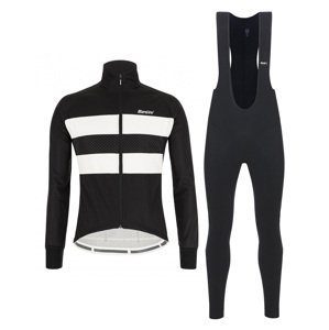 SANTINI Kerékpáros téli kabát és nadrág - COLORE BENGAL WINTER - fehér/fekete