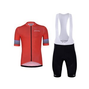 HOLOKOLO Rövid kerékpáros mez rövidnadrággal - RAINBOW - piros/fekete