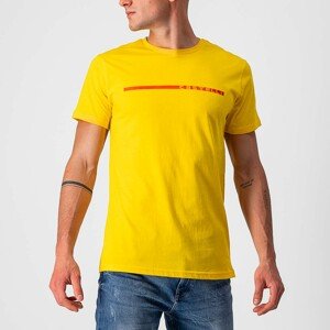CASTELLI Rövid ujjú kerékpáros póló - VENTAGLIO TEE - piros/sárga