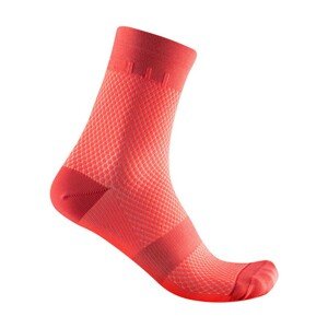 CASTELLI Klasszikus kerékpáros zokni - VELOCISSIMA 12 LADY - rózsaszín/piros