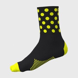 ALÉ Klasszikus kerékpáros zokni - BUBBLE - sárga/fekete