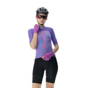 UYN Rövid ujjú kerékpáros mez - BIKING WAVE LADY - lila/fekete/rózsaszín