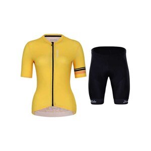 HOLOKOLO Rövid kerékpáros mez rövidnadrággal - JOLLY ELITE LADY - sárga/fekete