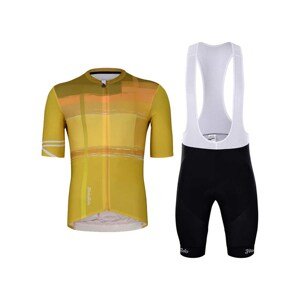 HOLOKOLO Rövid kerékpáros mez rövidnadrággal - JOLLY ELITE - sárga/fekete