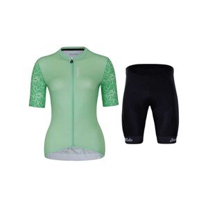 HOLOKOLO Rövid kerékpáros mez rövidnadrággal - FRESH ELITE LADY - zöld/fekete