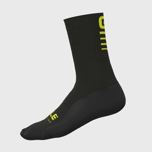 ALÉ Klasszikus kerékpáros zokni - STRADA 2.0 WINTER - fekete/sárga