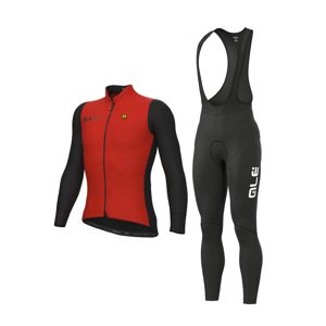 ALÉ Kerékpáros téli kabát és nadrág - FONDO 2.0 + WINTER - piros/fekete