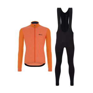 SANTINI Kerékpáros téli szett - COLORE PURO+OMNIA - narancssárga/fekete