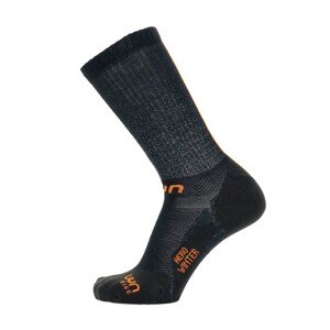 UYN Klasszikus kerékpáros zokni - AERO WINTER - fekete/narancssárga