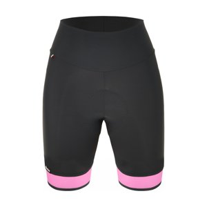 SANTINI Rövid kerékpáros nadrág kantár nélkül - GIADA PURE - fekete/rózsaszín