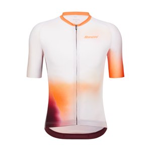 SANTINI Rövid ujjú kerékpáros mez - OMBRA - fehér/narancssárga