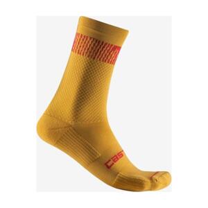 CASTELLI Klasszikus kerékpáros zokni - UNLIMITED 18 - sárga